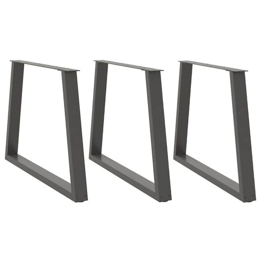 Dining Table Legs V-Shape 3 pcs Anthracite 100x(72-73.3) cm Steel