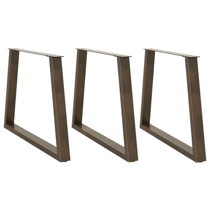 Dining Table Legs V-Shape 3 pcs Natural Steel 100x(72-73,3) cm Steel
