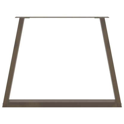 Dining Table Legs V-Shape 3 pcs Natural Steel 100x(72-73,3) cm Steel