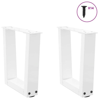 Coffee Table Legs V-Shape 2 pcs White 30x(30-31.3) cm Steel