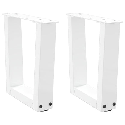 Coffee Table Legs V-Shape 2 pcs White 40x(30-31.3) cm Steel