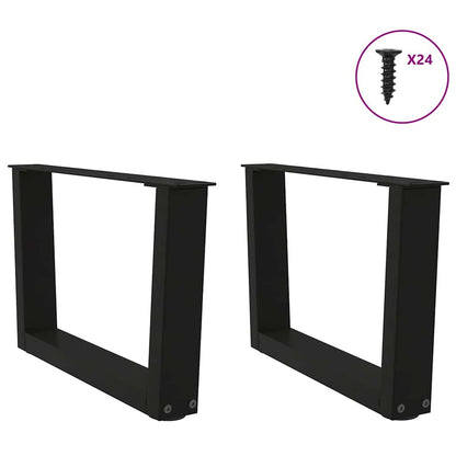 Coffee Table Legs V-Shape 2 pcs Black 50x(30-31.3) cm Steel