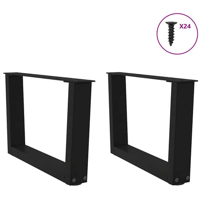 Coffee Table Legs V-Shape 2 pcs Black 50x(30-31.3) cm Steel