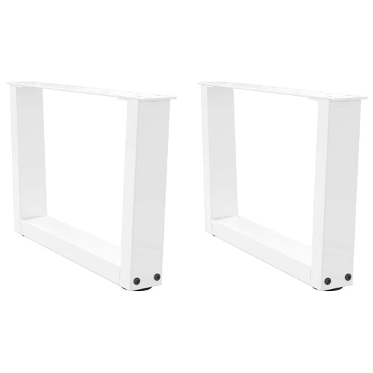 Coffee Table Legs V-Shape 2 pcs White 50x(30-31.3) cm Steel