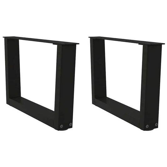 Coffee Table Legs V-Shape 2 pcs Black 60x(30-31.3) cm Steel