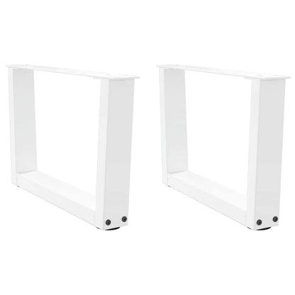 Coffee Table Legs V-Shape 2 pcs White 60x(30-31.3) cm Steel