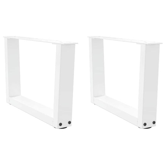 Coffee Table Legs V-Shape 2 pcs White 60x(30-31.3) cm Steel