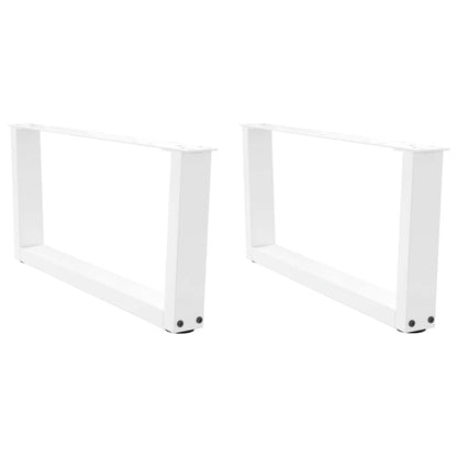 Coffee Table Legs V-Shape 2 pcs White 70x(30-31.3) cm Steel