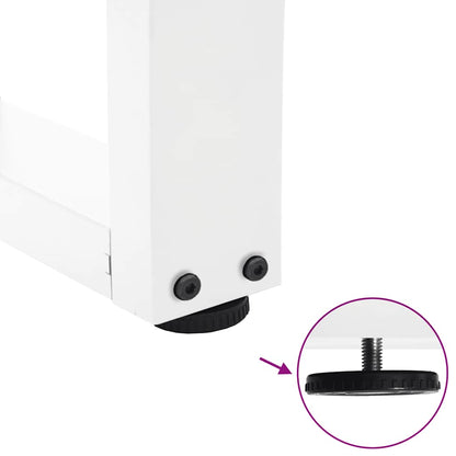 Coffee Table Legs V-Shape 2 pcs White 70x(30-31.3) cm Steel