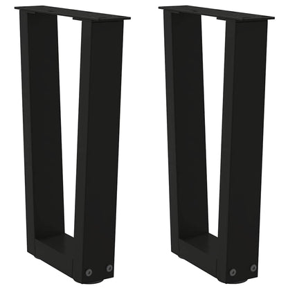 Coffee Table Legs V-Shape 2 pcs Black 28x(42-43.3) cm Steel