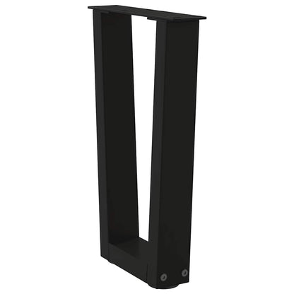 Coffee Table Legs V-Shape 2 pcs Black 28x(42-43.3) cm Steel