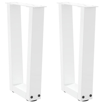 Coffee Table Legs V-Shape 2 pcs White 28x(42-43.3) cm Steel