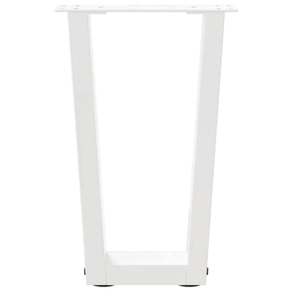 Coffee Table Legs V-Shape 2 pcs White 28x(42-43.3) cm Steel