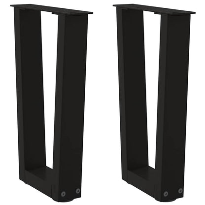 Coffee Table Legs V-Shape 2 pcs Black 38x(42-43.3) cm Steel