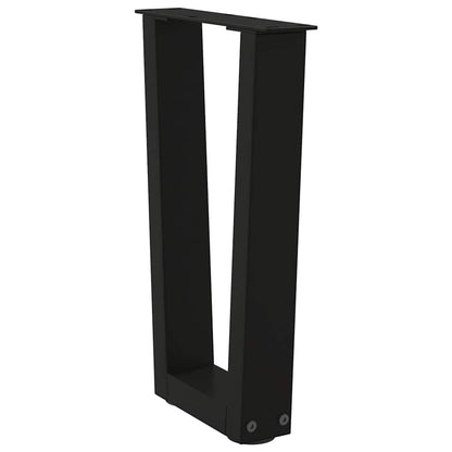 Coffee Table Legs V-Shape 2 pcs Black 38x(42-43.3) cm Steel