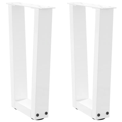Coffee Table Legs V-Shape 2 pcs White 38x(42-43.3) cm Steel