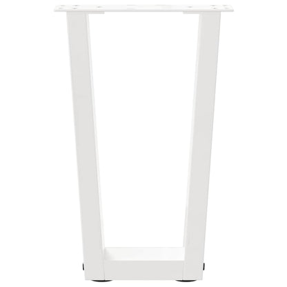Coffee Table Legs V-Shape 2 pcs White 38x(42-43.3) cm Steel