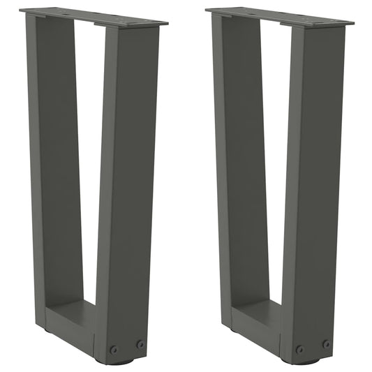 Coffee Table Legs V-Shape 2 pcs Anthracite 38x(42-43.3) cm Steel