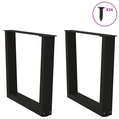 Coffee Table Legs V-Shape 2 pcs Black 50x(42-43.3) cm Steel