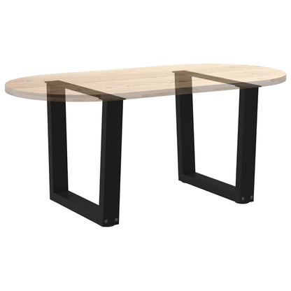 Coffee Table Legs V-Shape 2 pcs Black 60x(42-43.3) cm Steel
