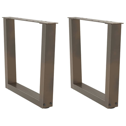 Coffee Table Legs V-Shape 2 pcs Natural Steel 60x(42-43.3) cm Steel