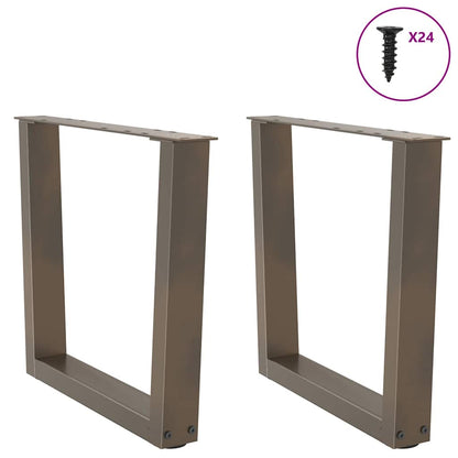 Coffee Table Legs V-Shape 2 pcs Natural Steel 60x(42-43.3) cm Steel