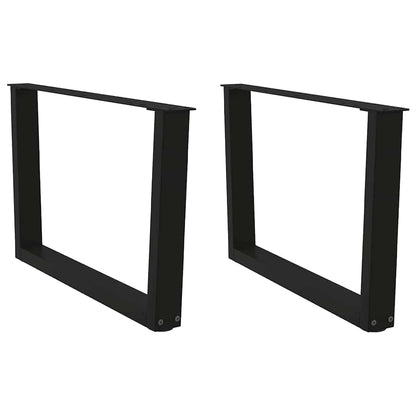 Coffee Table Legs V-Shape 2 pcs Black 70x(42-43.3) cm Steel