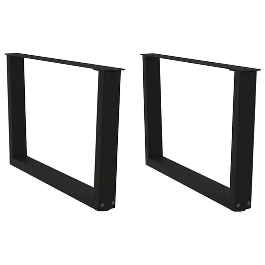 Coffee Table Legs V-Shape 2 pcs Black 70x(42-43.3) cm Steel