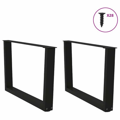 Coffee Table Legs V-Shape 2 pcs Black 70x(42-43.3) cm Steel