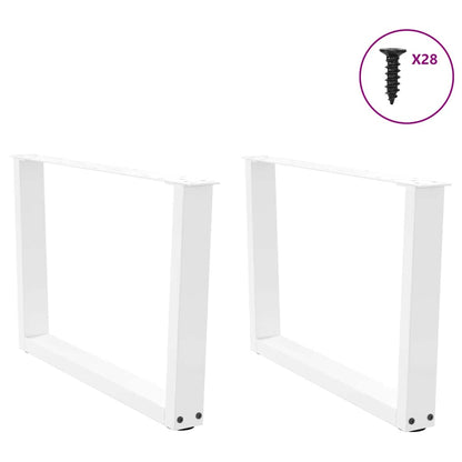 Coffee Table Legs V-Shape 2 pcs White 70x(42-43.3) cm Steel