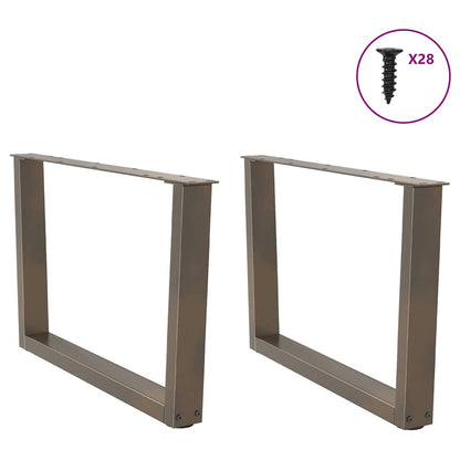 Coffee Table Legs V-Shape 2 pcs Natural Steel 70x(42-43.3) cm Steel