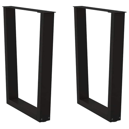 Dining Table Leg | Black | Powder-coated steel | 60 cm wide