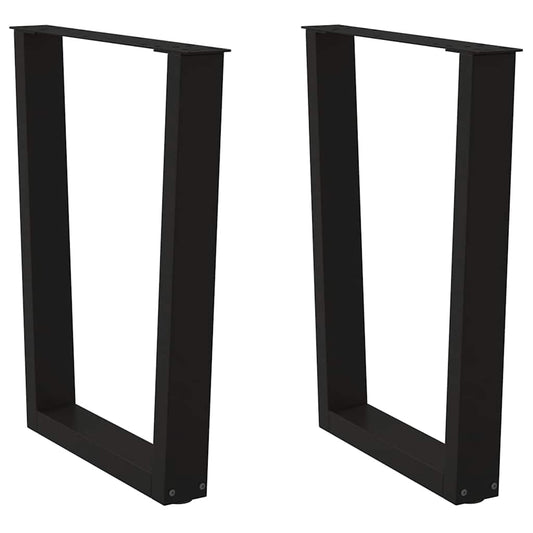 Dining Table Leg | Black | Powder-coated steel | 60 cm wide