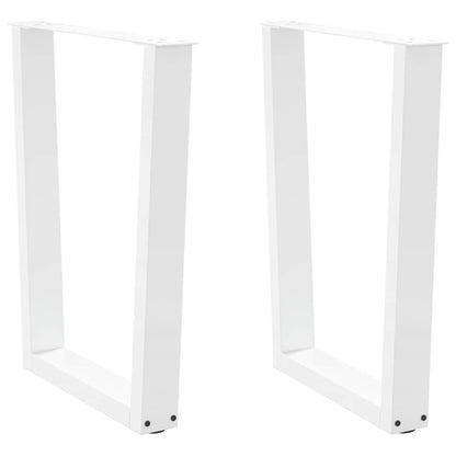 Dining Table Legs V-Shape 2 pcs White 60x(72-73.3) cm Steel