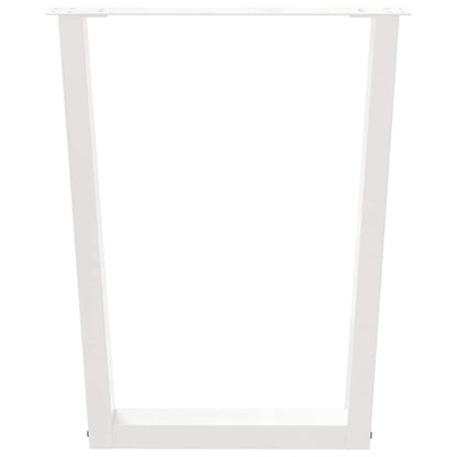 Dining Table Legs V-Shape 2 pcs White 60x(72-73.3) cm Steel