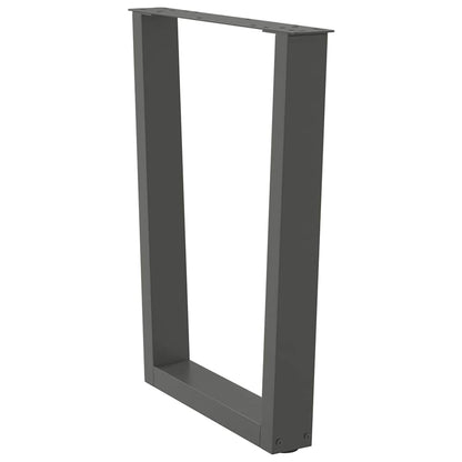 Dining Table Legs V-Shape 2 pcs Anthracite 60x(72-73.3) cm Steel