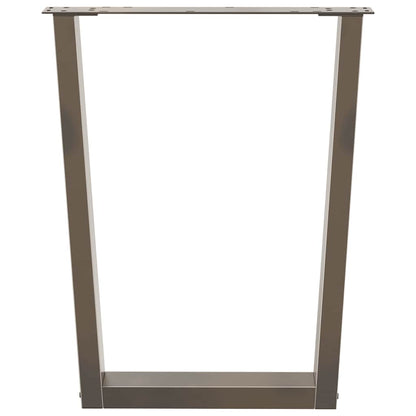 Dining Table Legs V-Shape 2 pcs Natural Steel 60x(72-73.3) cm Steel