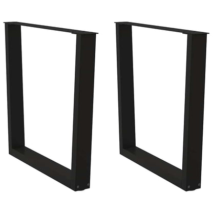 Dining Table Legs V-Shape 2 pcs Black 90x(72-73.3) cm Steel