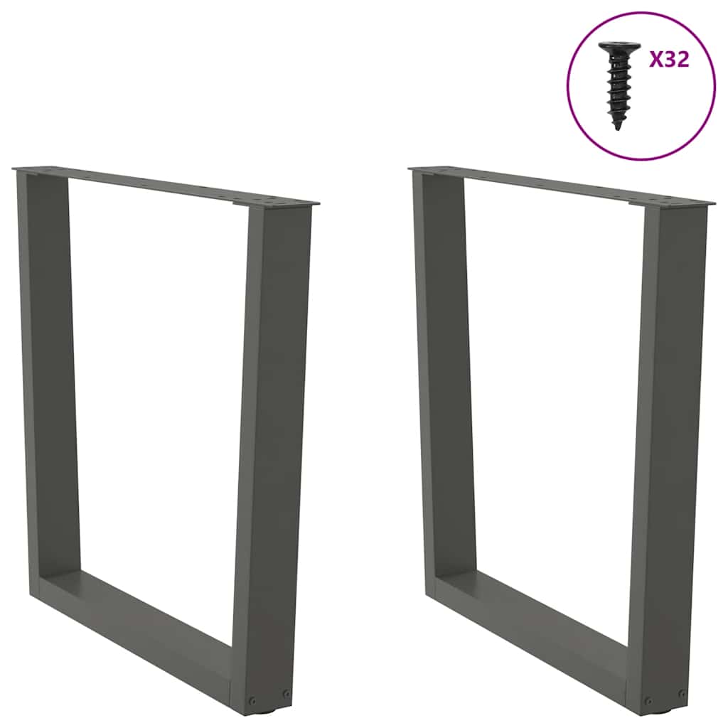 Dining Table Legs V-Shape 2 pcs Anthracite 90x(72-73.3) cm Steel