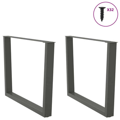 Dining Table Legs V-Shape 2 pcs Anthracite 100x(72-73.3) cm Steel