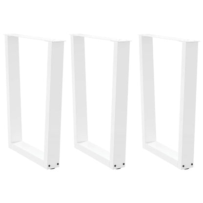 Dining Table Legs V-Shape 3 pcs White 70x(72-73.3) cm Steel