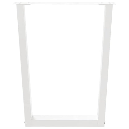 Dining Table Legs V-Shape 3 pcs White 70x(72-73.3) cm Steel
