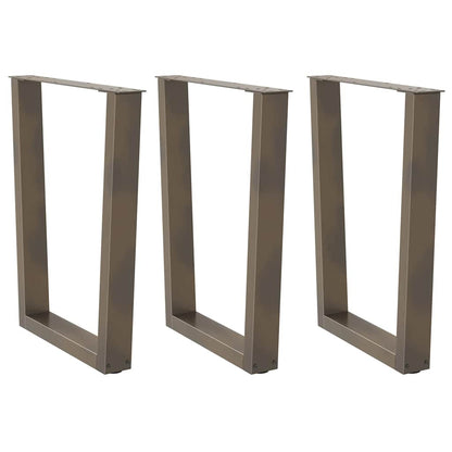 Dining Table Legs V-Shape 3 pcs Natural Steel 70x(72-73.3) cm Steel