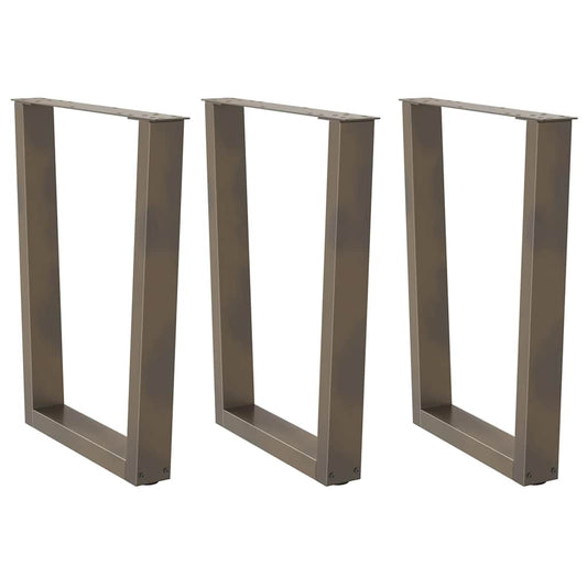 Dining Table Legs V-Shape 3 pcs Natural Steel 70x(72-73.3) cm Steel