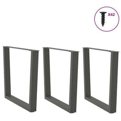 Dining Table Legs V-Shape 3 pcs Anthracite 80x(72-73.3) cm Steel
