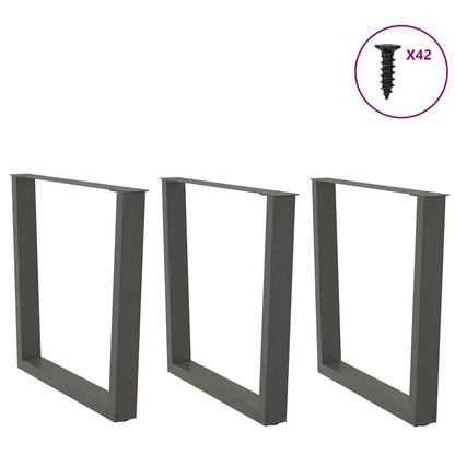 Dining Table Legs V-Shape 3 pcs Anthracite 90x(72-73.3) cm Steel