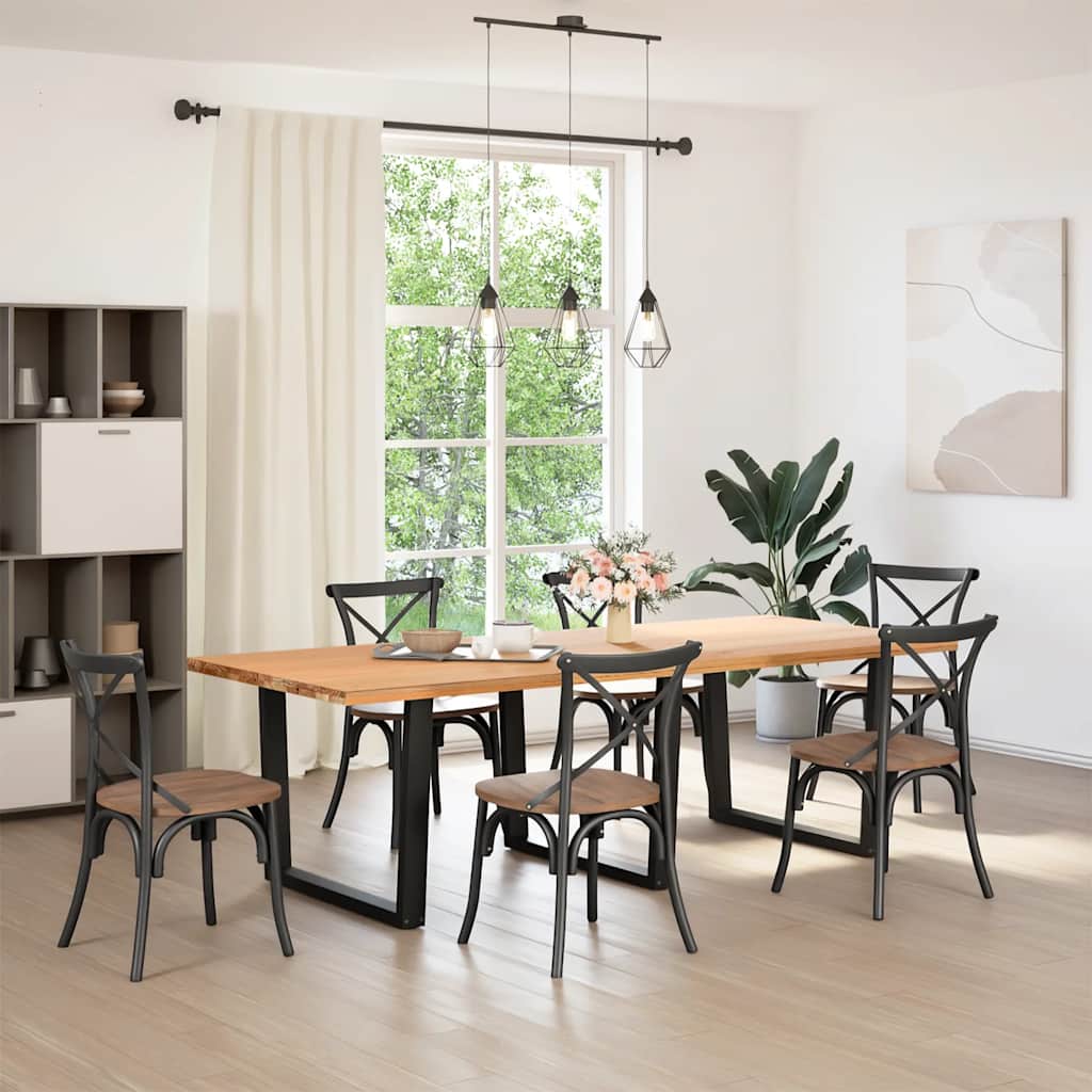 Dining Table Legs V-Shape 3 pcs Black 100x(72-73.3) cm Steel