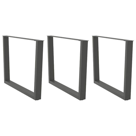 Dining Table Legs V-Shape 3 pcs Anthracite 100x(72-73.3) cm Steel