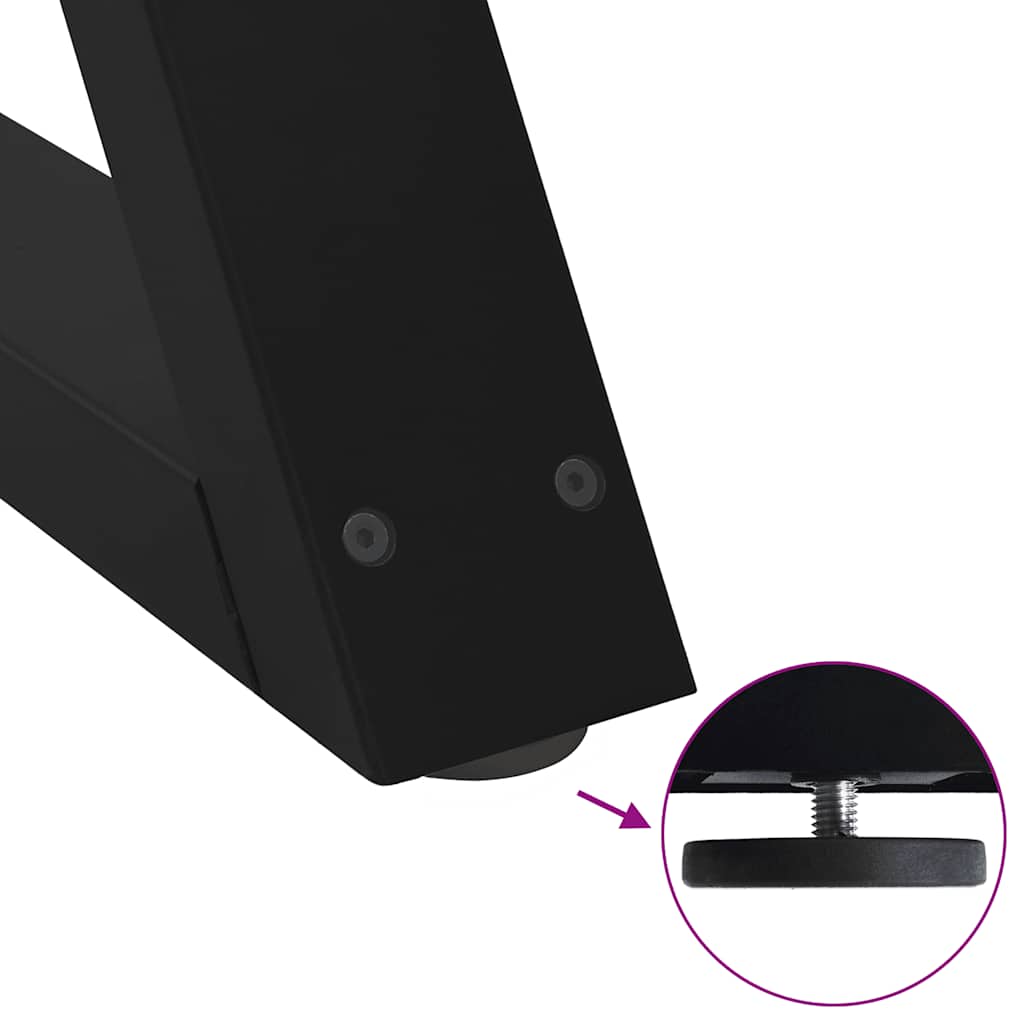 Coffee Table Legs 2 pcs Black 30x(30-31.3) cm Steel