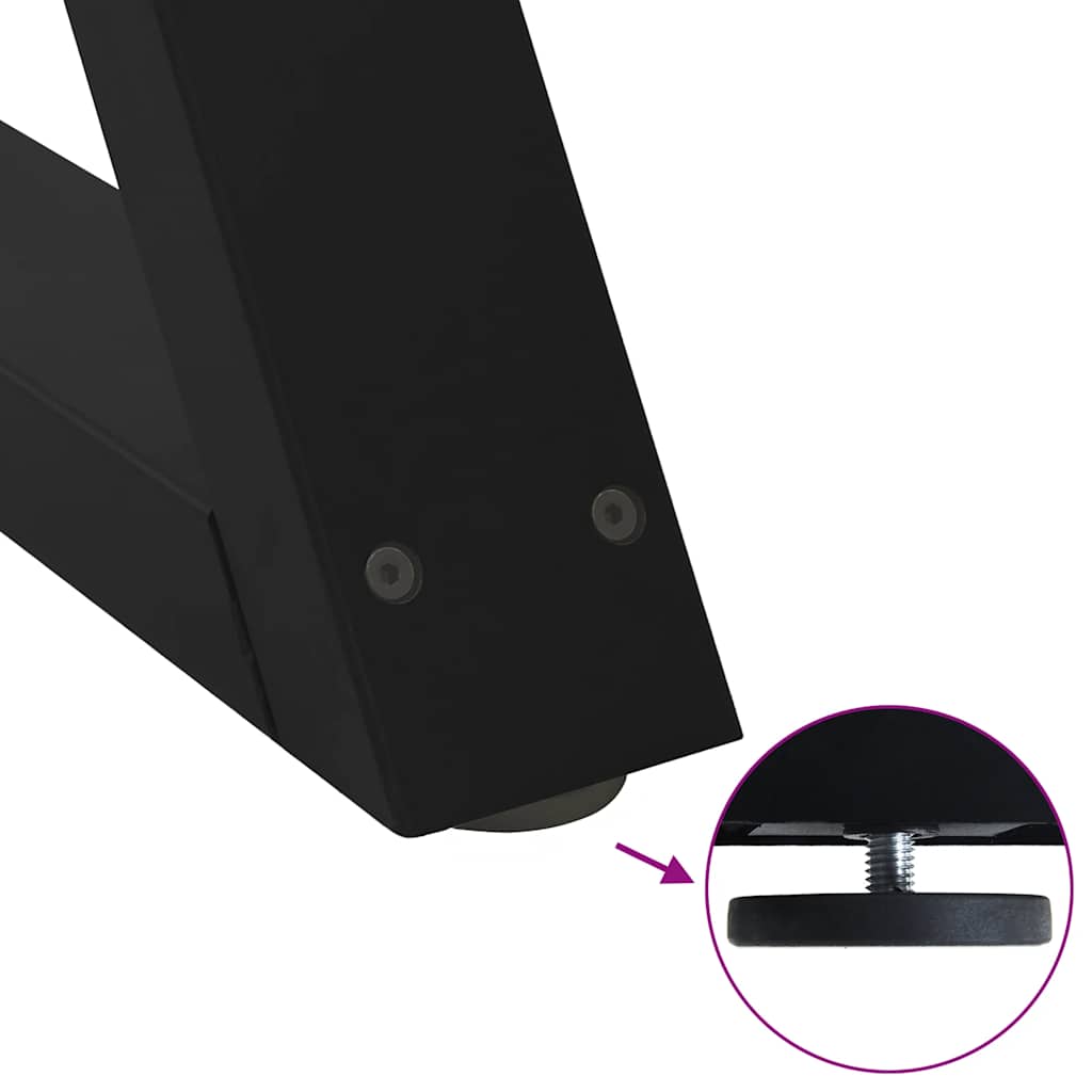 Coffee Table Legs 2 pcs Black 40x(30-31.3) cm Steel